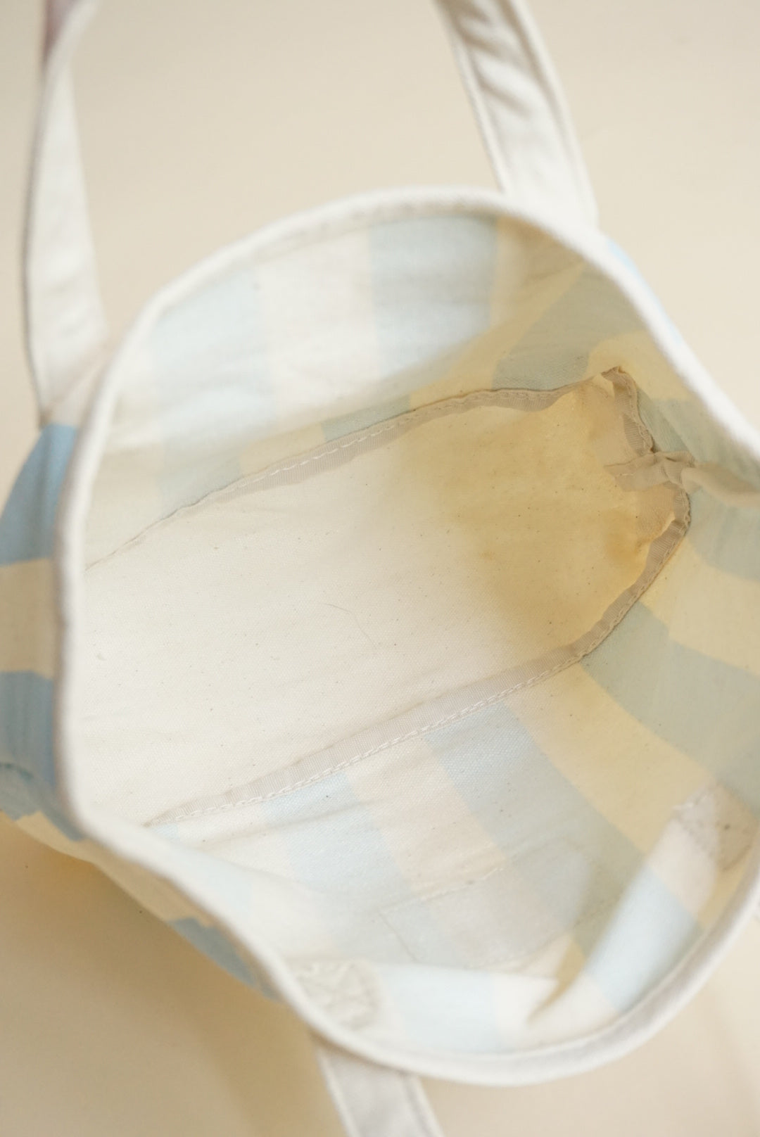 Summer Fridays Limited Edition Canvas Blue Striped Mini Tote