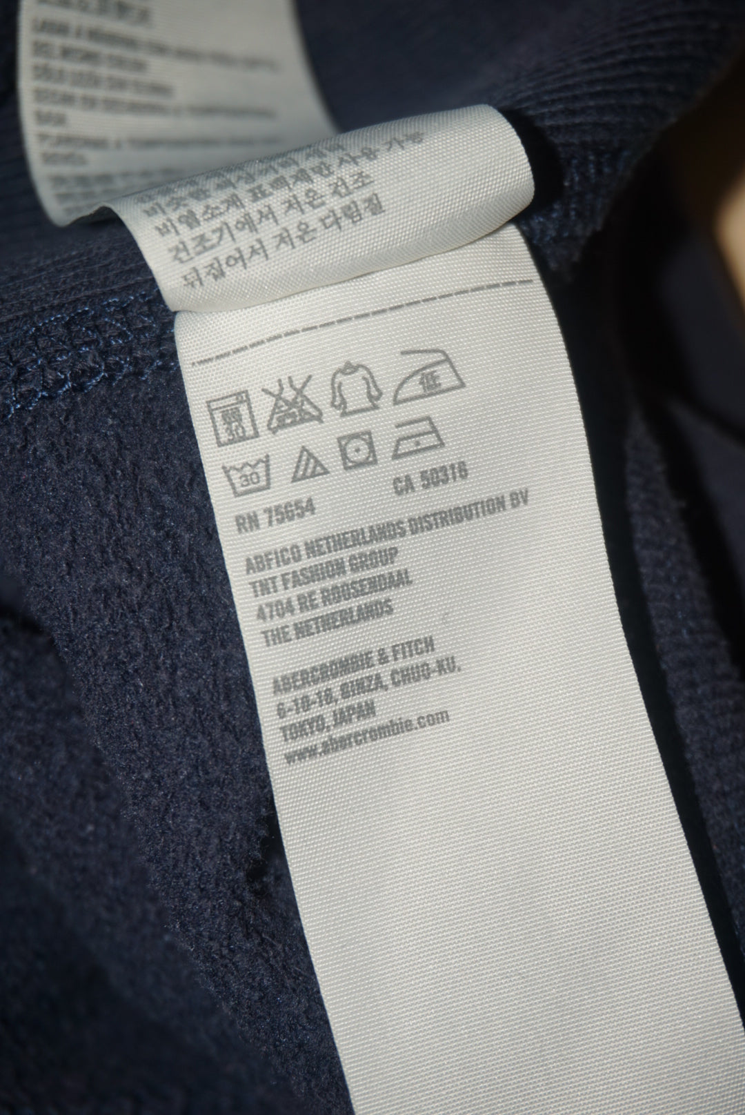 Abercrombie & Fitch NY Navy Blue Y2K Childrens Zip Hoodie - Size Large