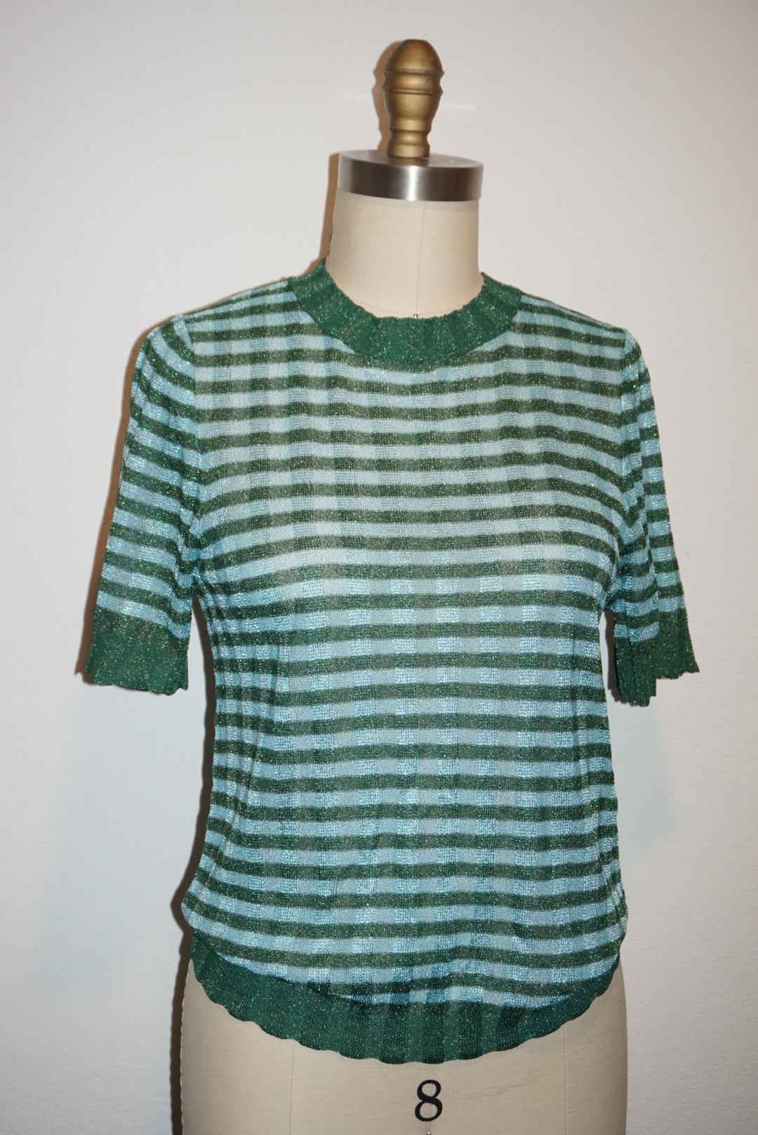 "Gorman" Striped Shimmer "All Aligned" Knit Top NWT - Size Medium