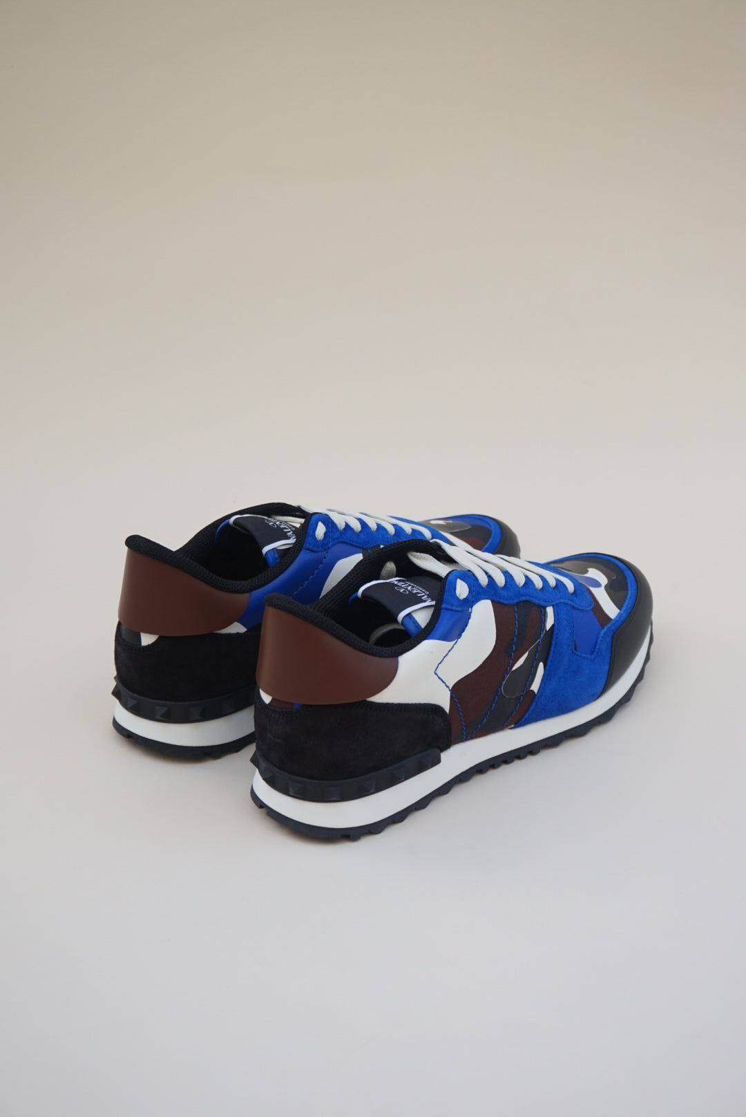 “Valentino Garavani” Blue Rockrunner Camouflage Print Sneakers NWT W/BOX - Size 45
