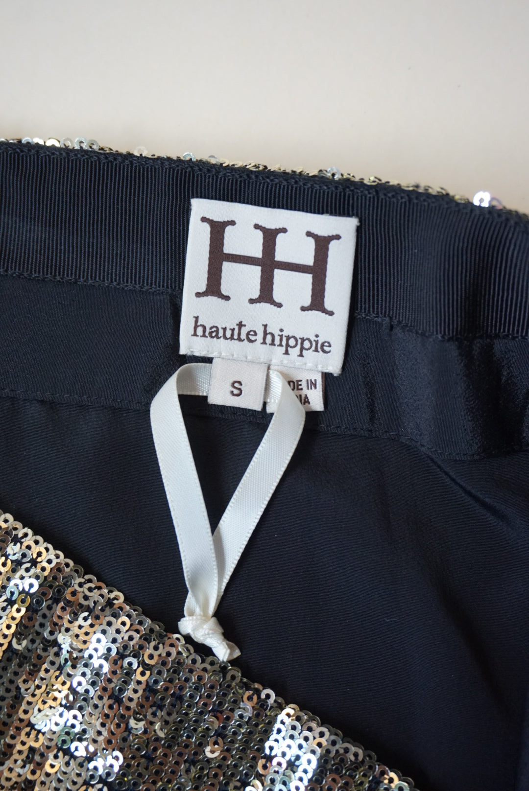 "Haute Hippie" Sequin Animal Print Mini Skirt - Size Small