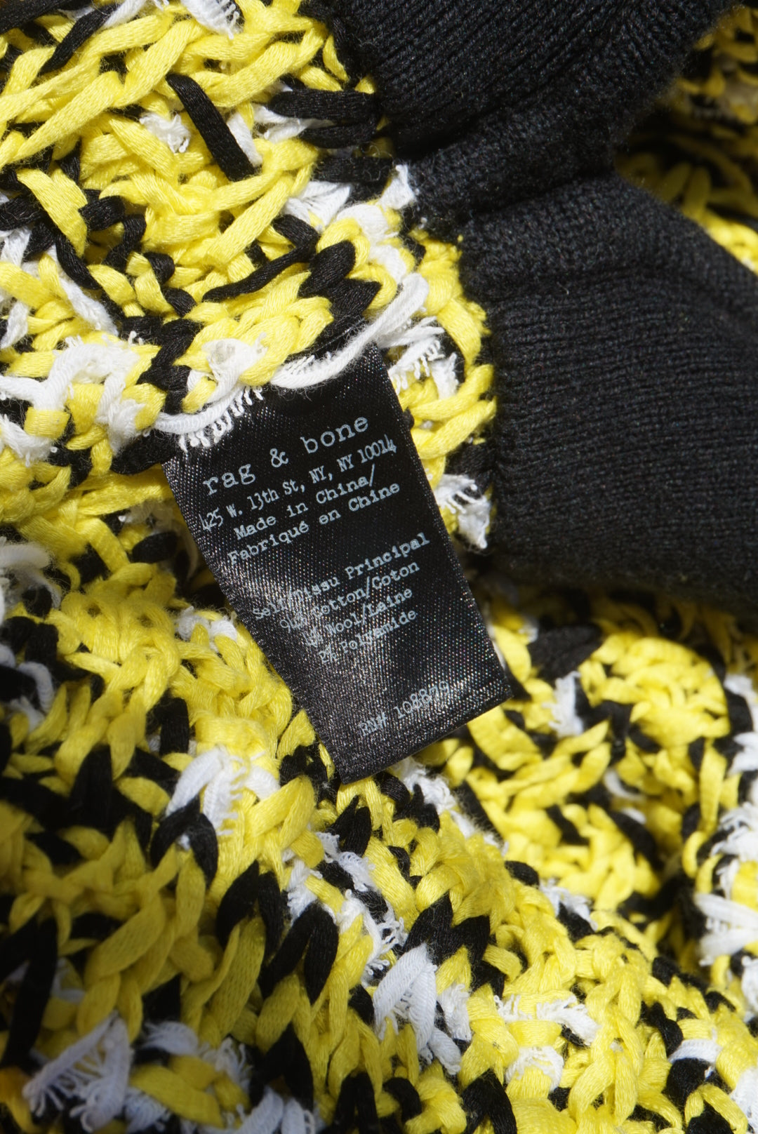 "Rag & Bone" Midi Crochet Yellow/Back Racer Back "Viola" Dress - Size XS