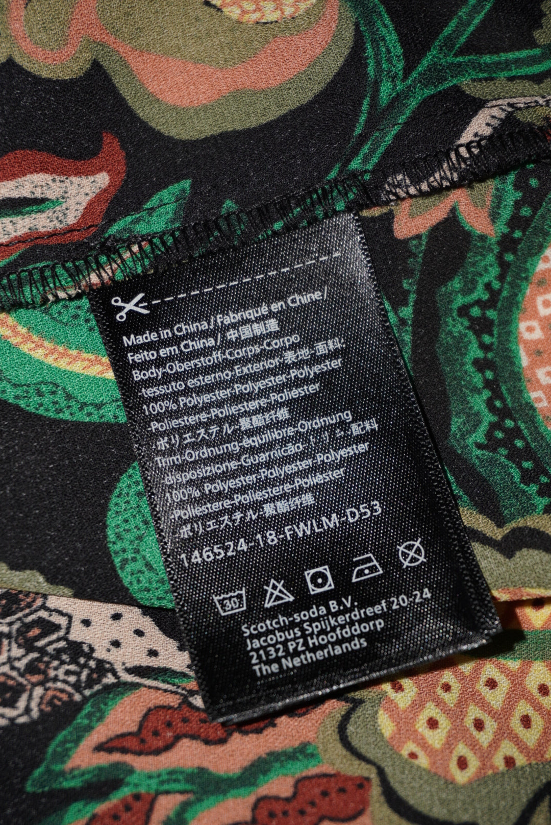 Scotch & Soda Black Multicolour Jungle Print Blouse - Size L