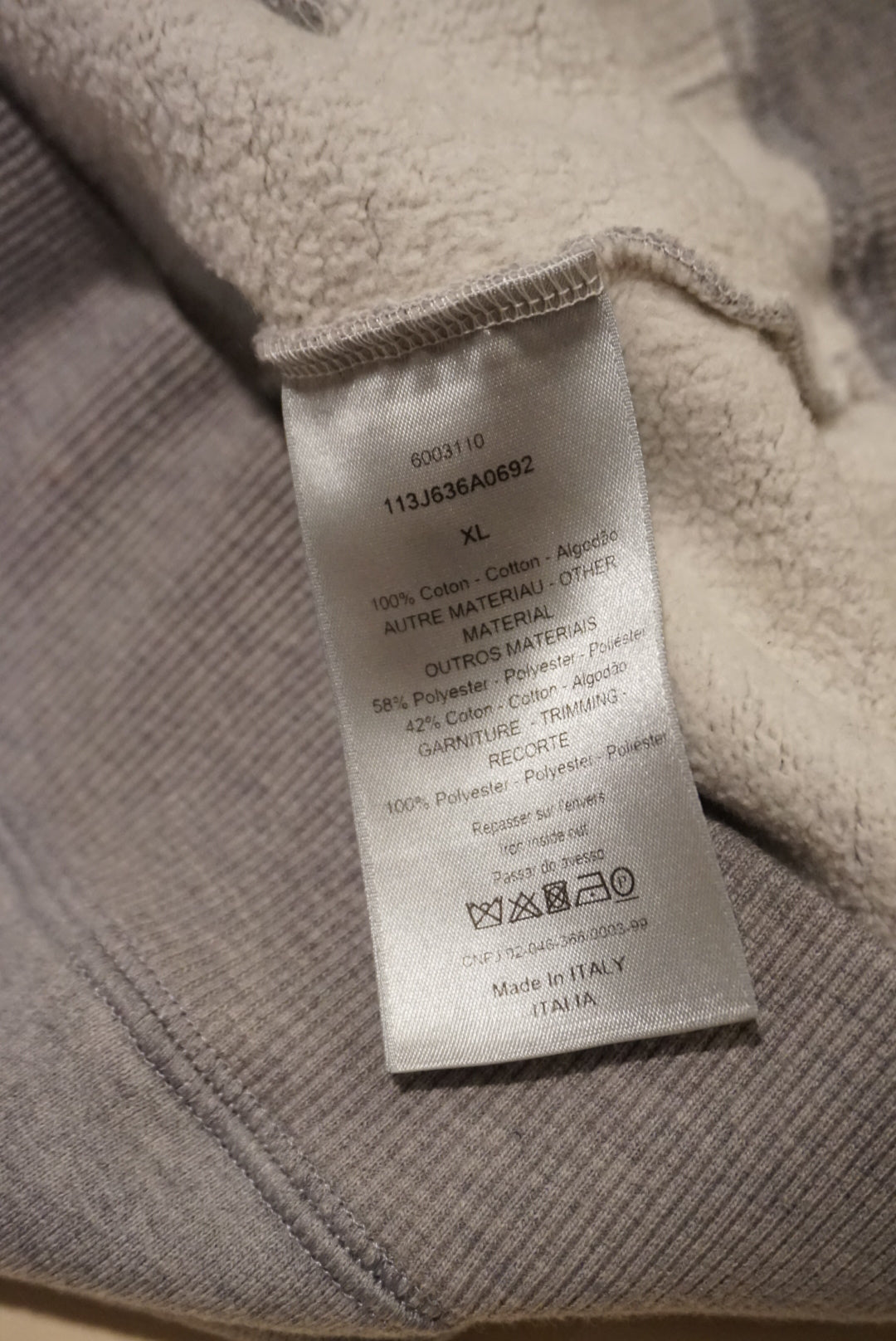 "Dior" Homme 2021 Diorissimo Grey Hoodie - Size