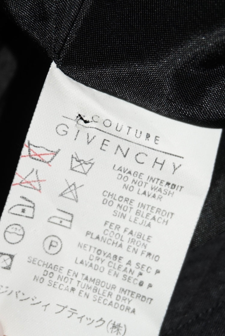 "Givenchy" Vintage Couture Black Quilted Cropped Bolero - Size Medium