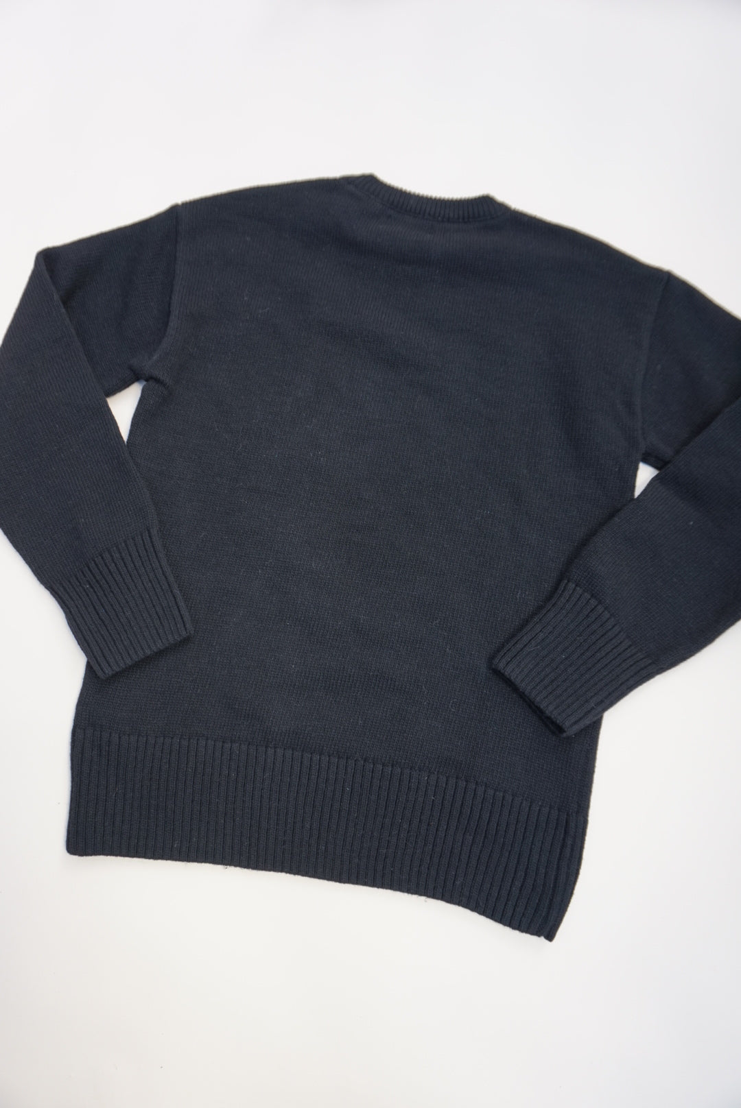 "Ami" Black/ Red Heart Logo Crewneck Pullover Sweater - Size XL