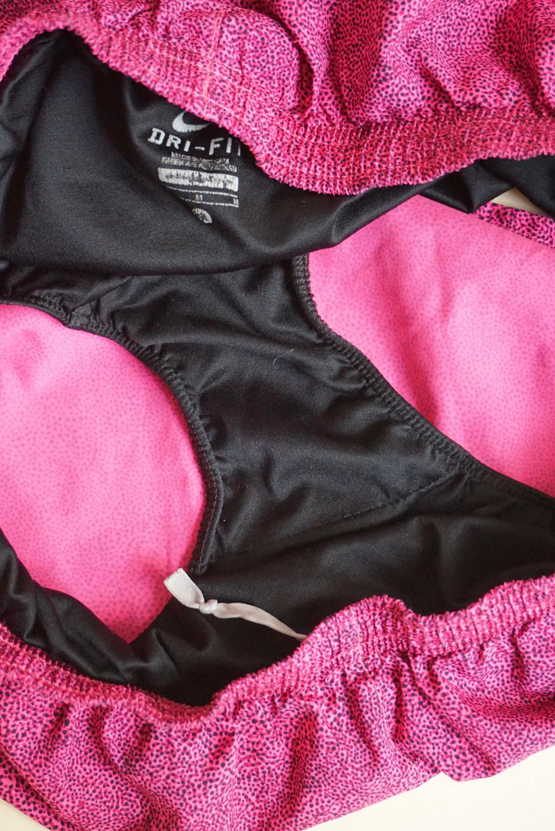 Nike Pink and Black Nylon Shorts - Size Medium