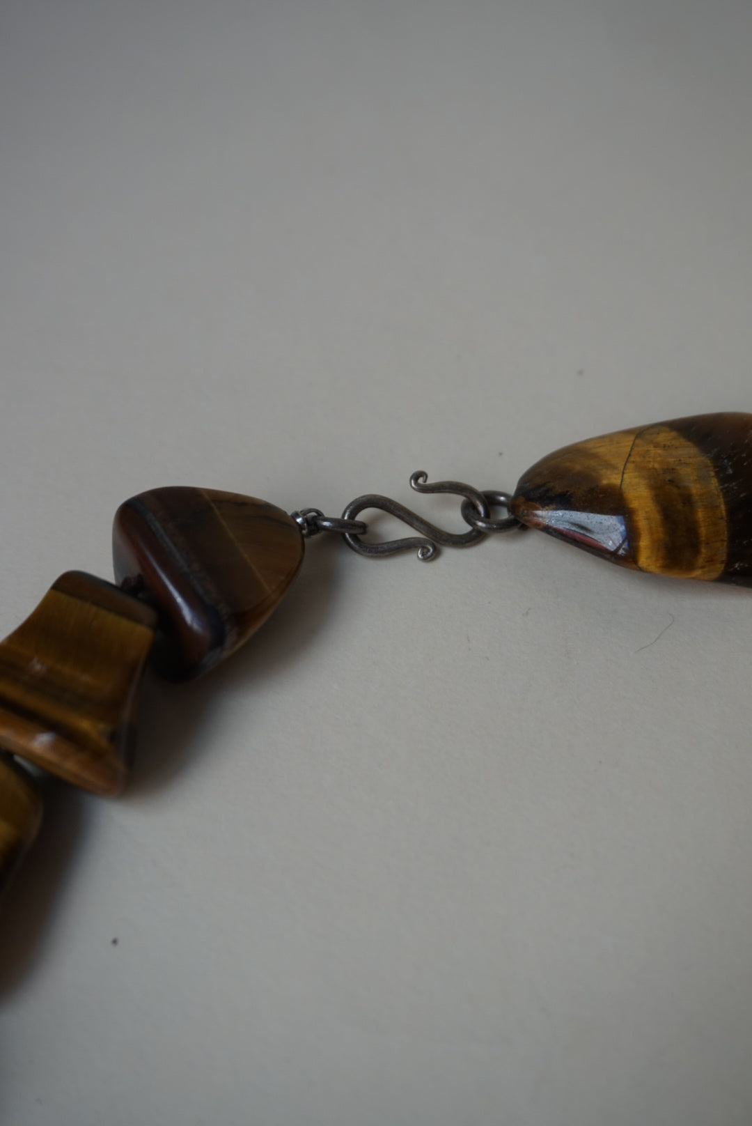 Vintage Handmade Tigers Eye Stone Necklace