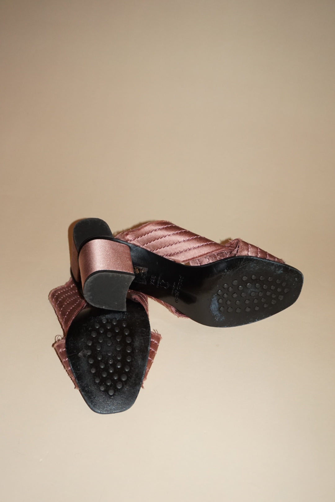 “Pedro Garcia” Satin Blush “Xail” Mules - Size 38.5