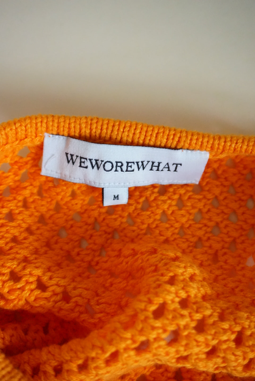 We Wore What Orange Crochet Tank - Size Small