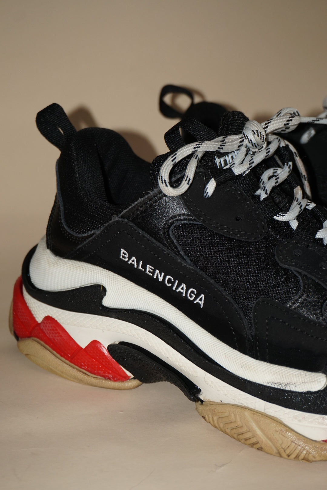 "Balenciaga" Triple S Mesh/ Leather Trainers - Size EU 39