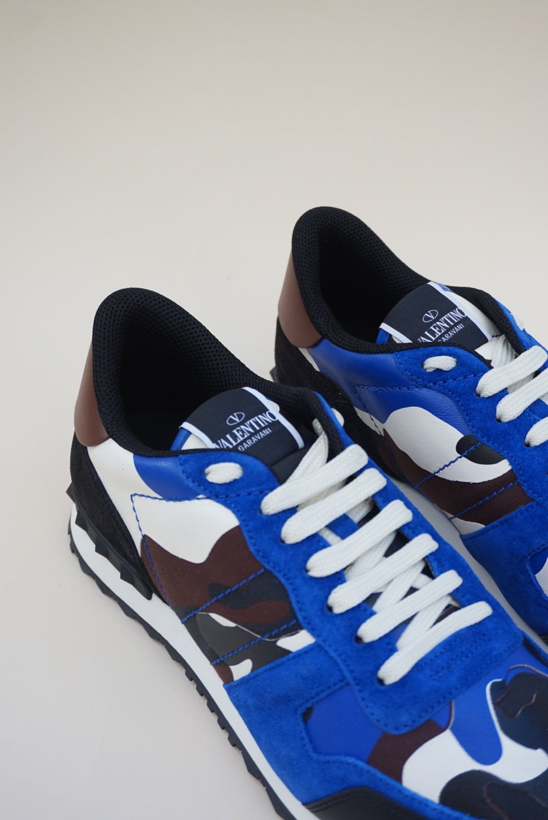 “Valentino Garavani” Blue Rockrunner Camouflage Print Sneakers NWT W/BOX - Size 45