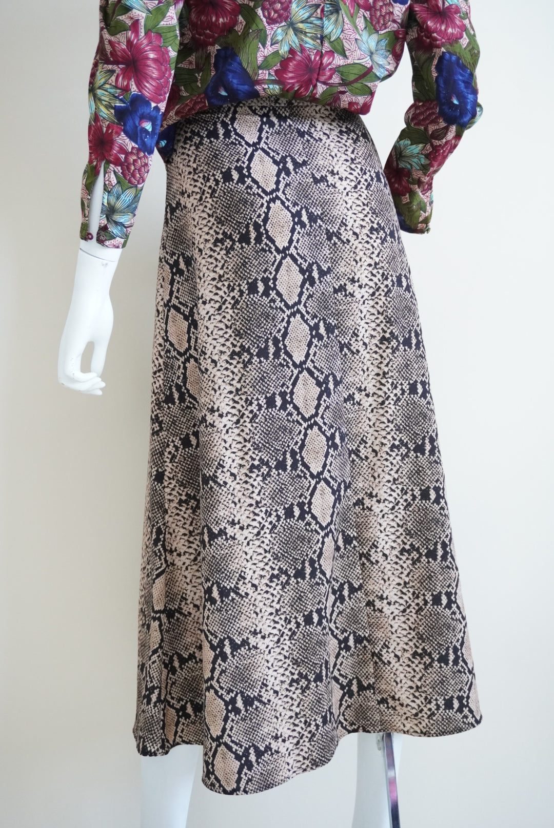 Zara Snake Print Front Slit Button Accents - Size Medium