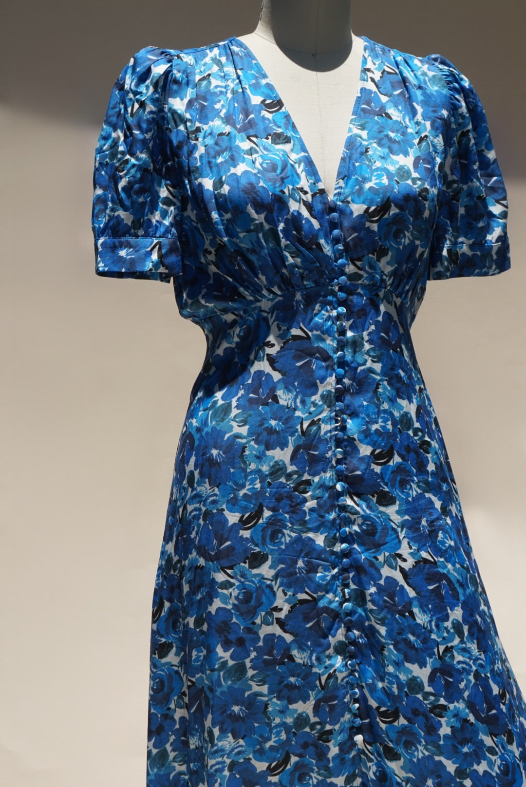 "The Kooples" Floral Short Sleeve Midi Button Down Dress - Size