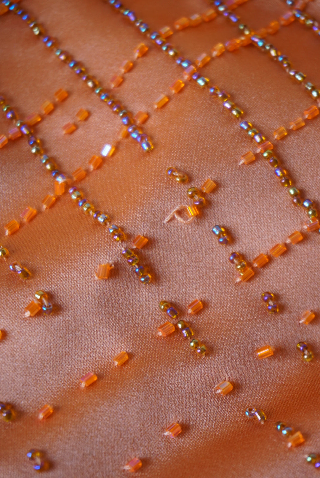 Pinky & Me Y2K Orange Lace Up Beaded Corset - Size 10