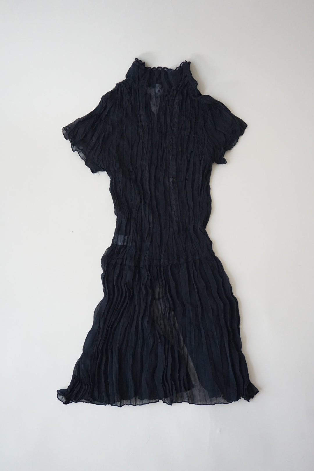 Xhilaration VTG Y2K Sheer Lace Drop Waist Tie Blouse - Size Small