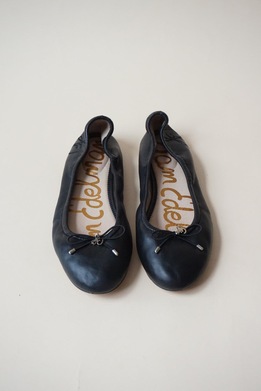 Sam Edelman Felicia Leather Cushioned Black Ballet Flats - Size 8