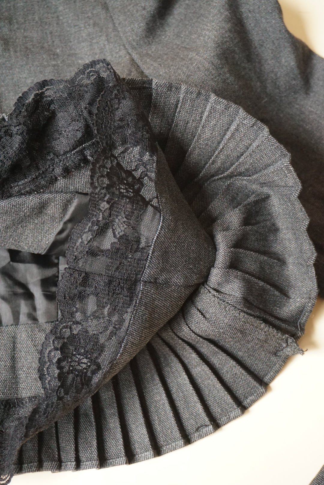 Y2K Heart Moon Star Grey Lace Pleated Blazer - Size Large