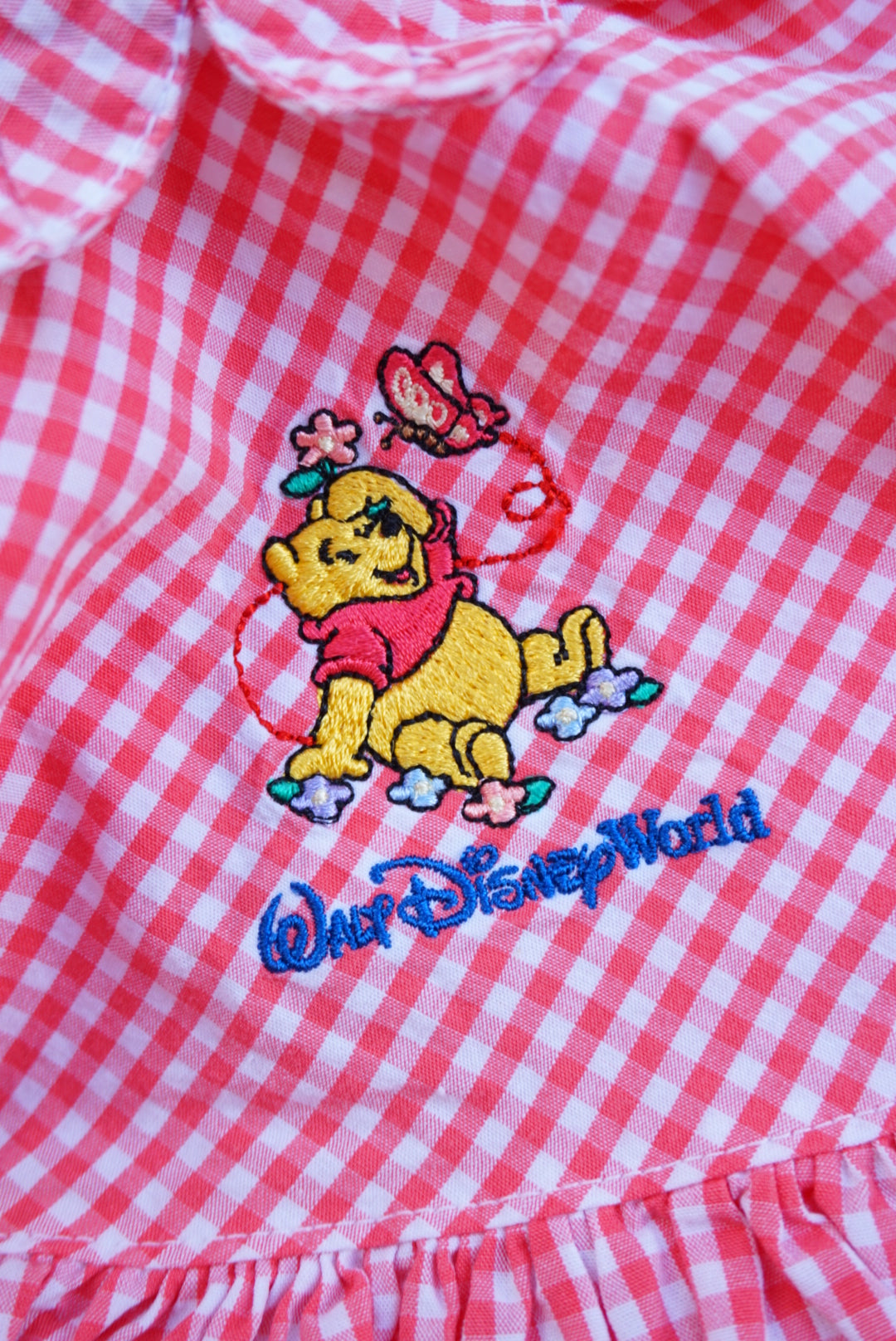 Vintage Walt Disney Winnie The Pooh Gingham Set - Size 12 Months