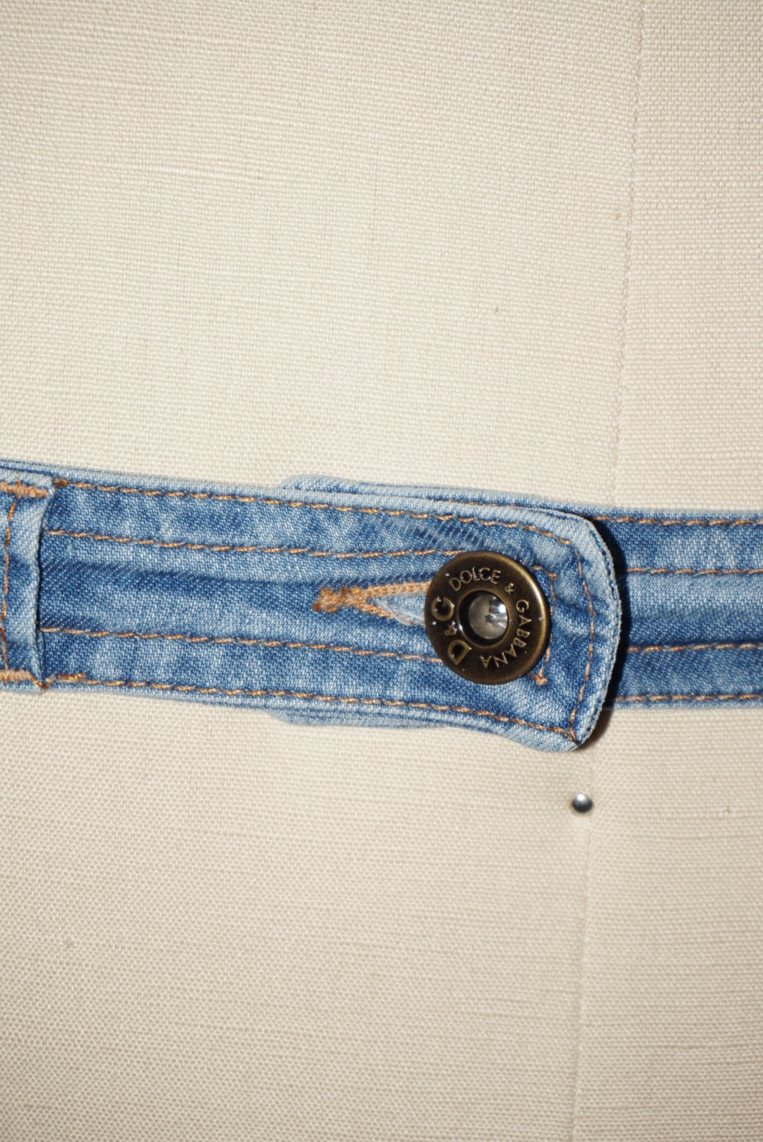 “Dolce & Gabbana” 90’s Denim Bustier Corsetry Cutout Dress - Size 40