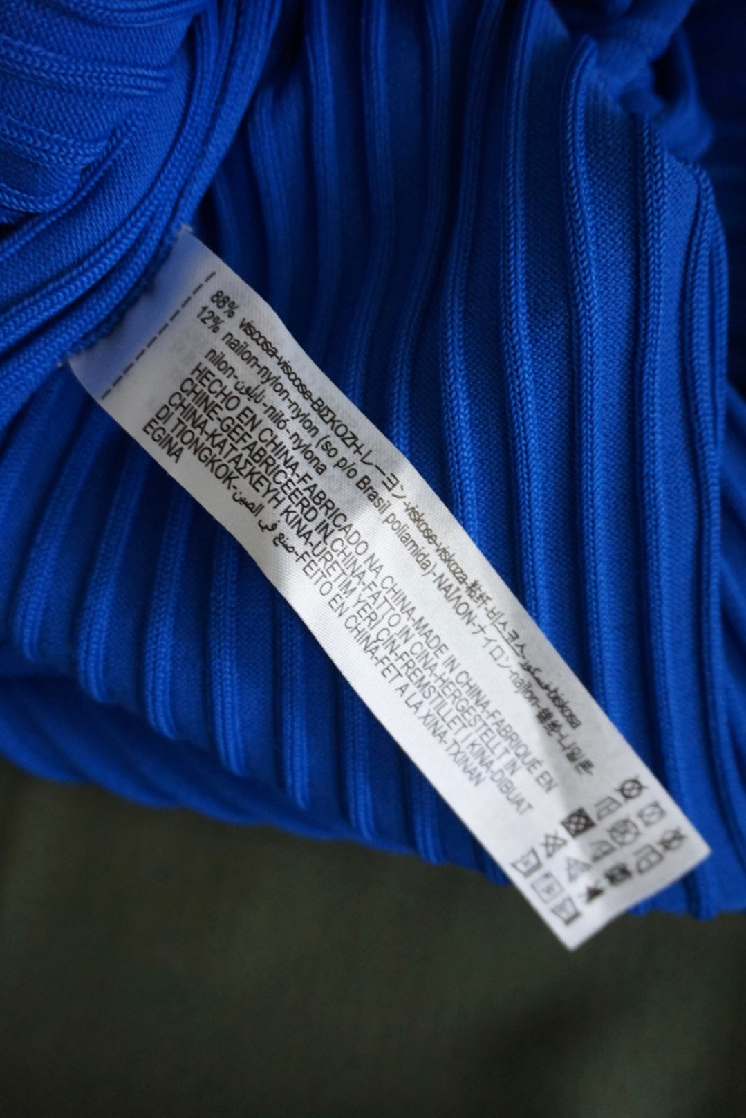 Zara Blue Ribbed Knit Polo Tunic/Mini Dress - Size Small