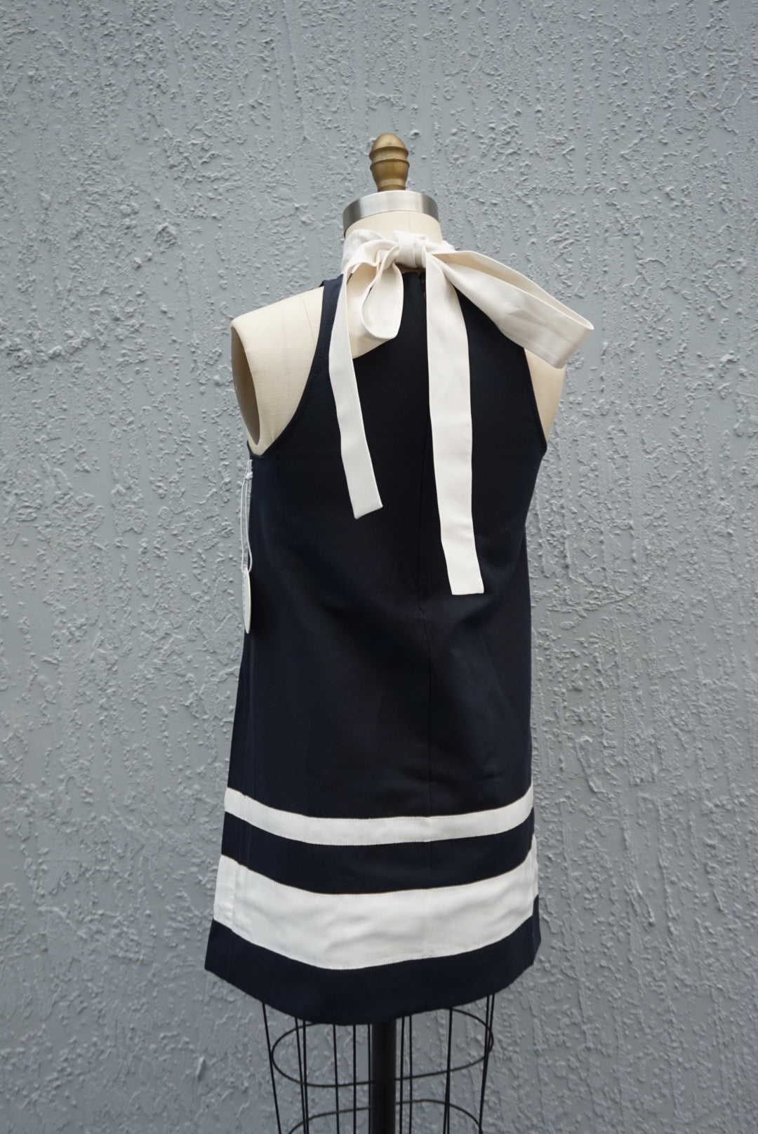 “Staud” Neck-tie “Finn” Colorblock Halter Mini Shift Dress NWT - Size
