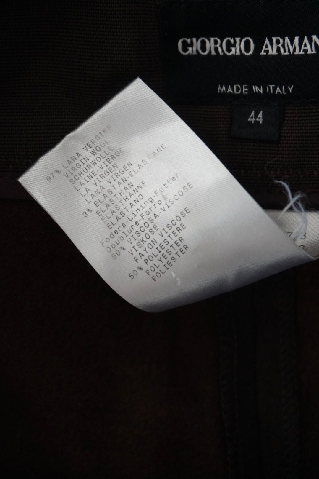 “Giorgio Armani” Wool Brown Trousers - Size 44