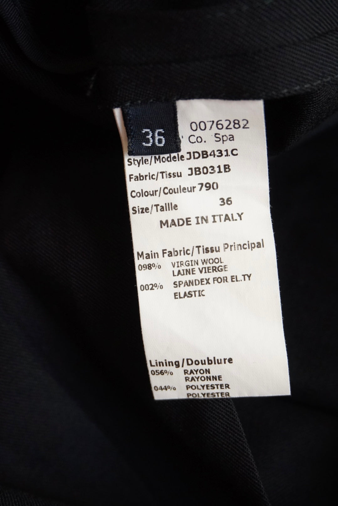 Jil Sander Navy Pleated Sleeveless Black Wool Collared Shift Dress - Size 36