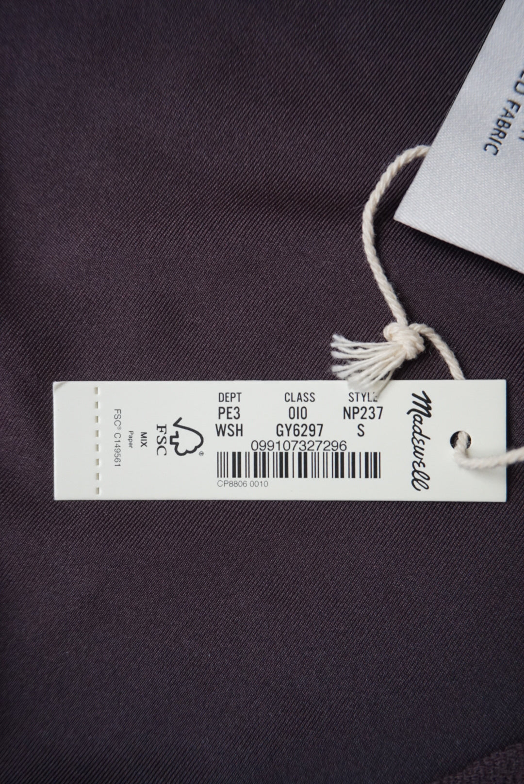 “Madewell” Bikini “Warm Shale” Set Bandeau Top & Mid Rise Bottom NWT - Size