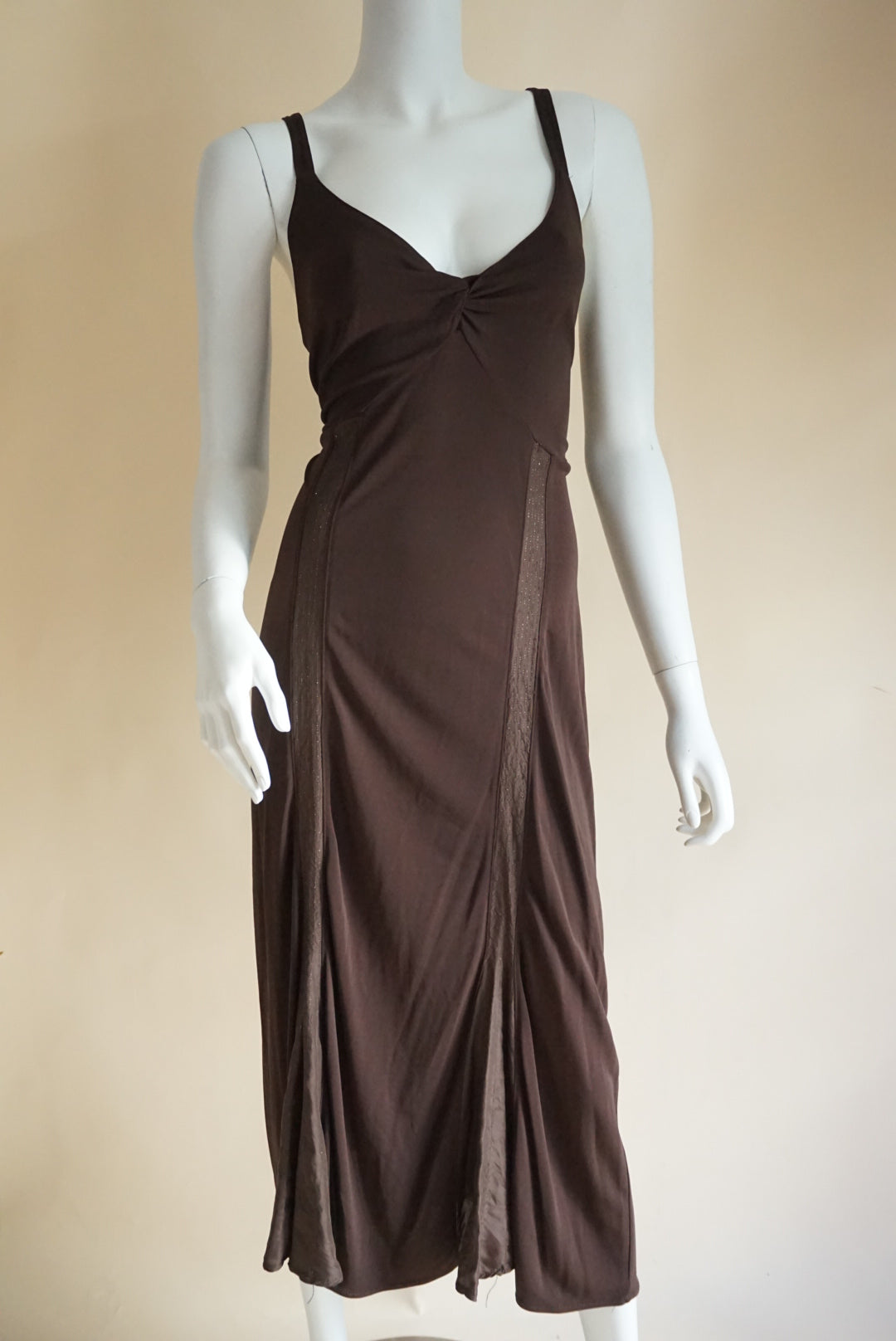 nine west maxi dress Vintage Y2K Brown Tank Accent Panel Frascara Sparkly Black Strapless Sequins Flattering stretch cotton Size:Evening Blue: SM7/8