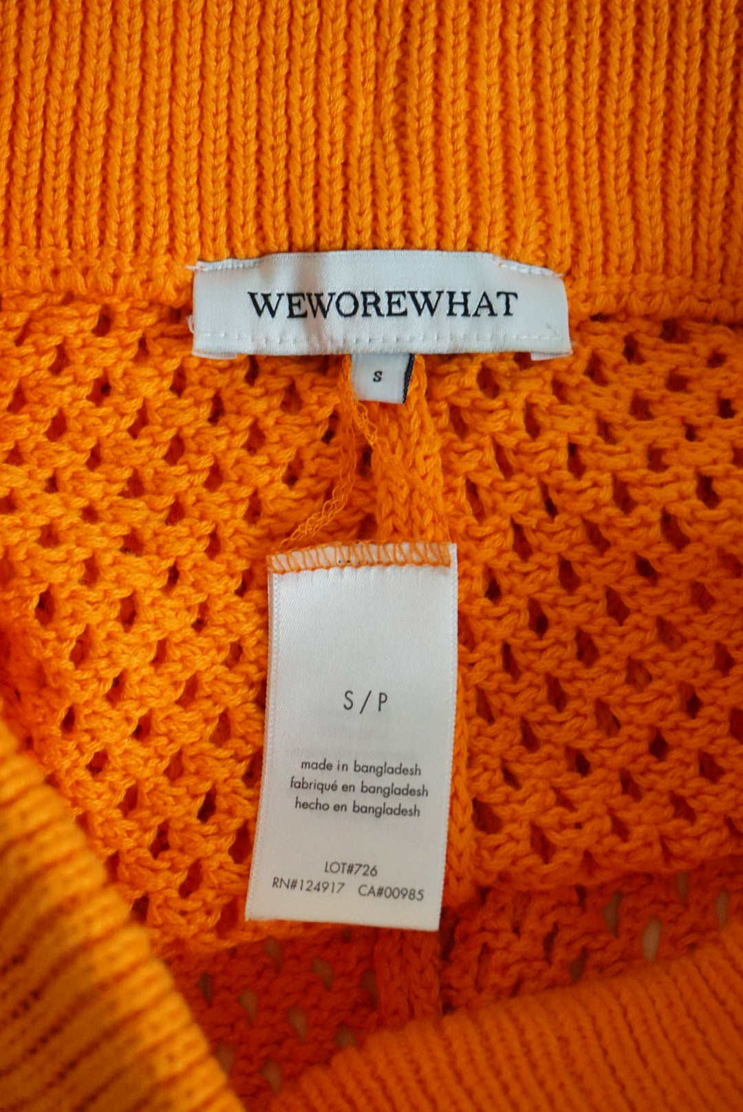 We Wore What Orange Crochet Shorts - Size Medium