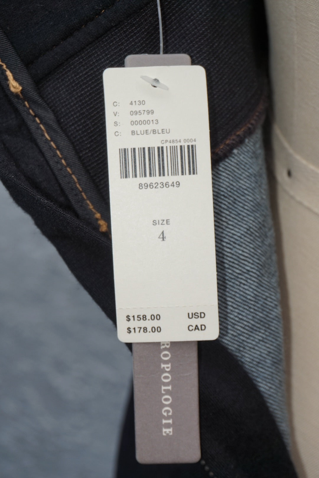 Anthropologie Denim Dark Wash Elastic Waistband Sleeveless Mini Dress NWT- Size 4