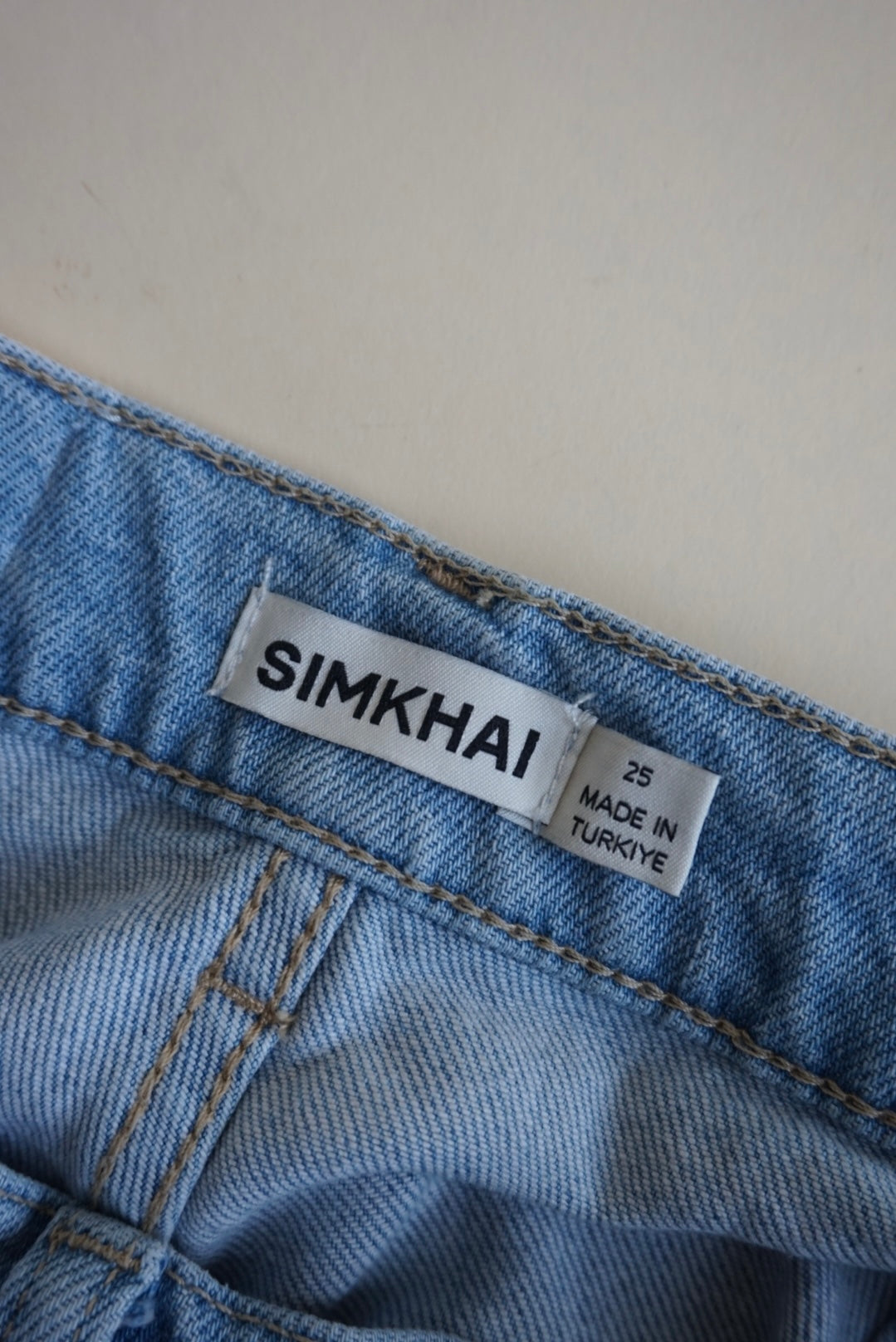 Jonathan Simkhai "Simkhai" Light Wash Cargo Jeans - Size 25