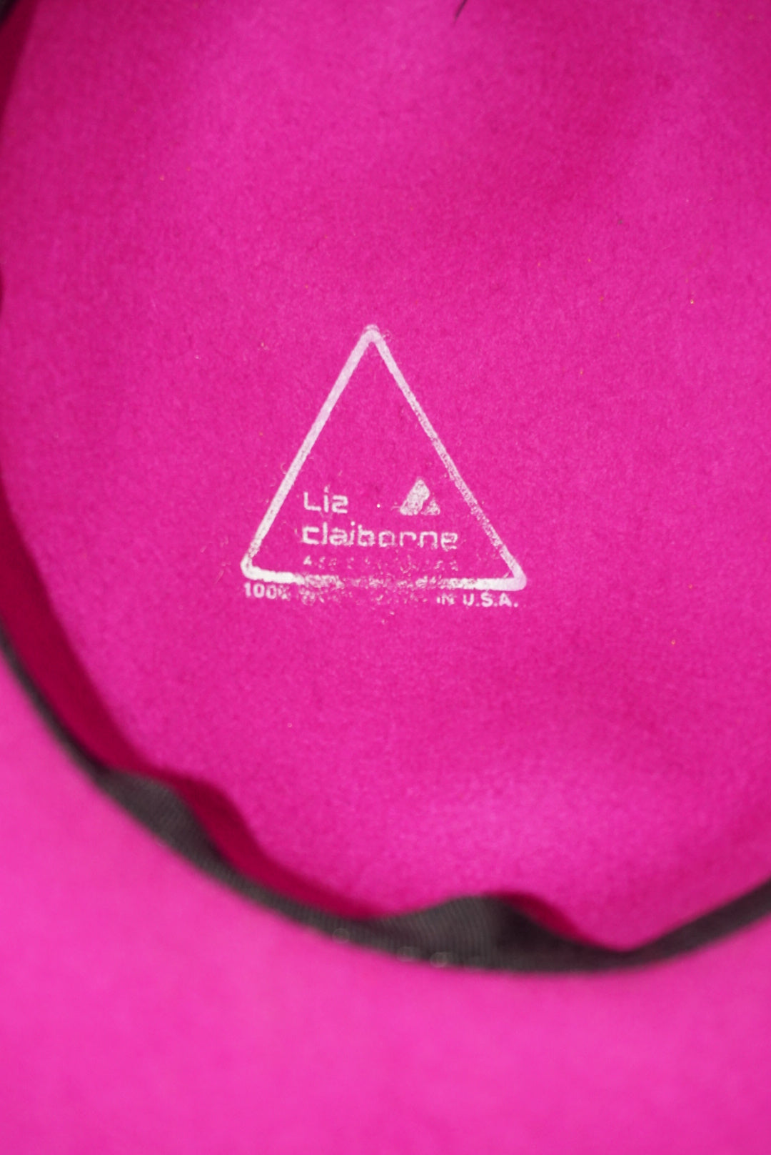 Vintage 1980's Liz Claiborne Magenta Wide Brim Derby Hat