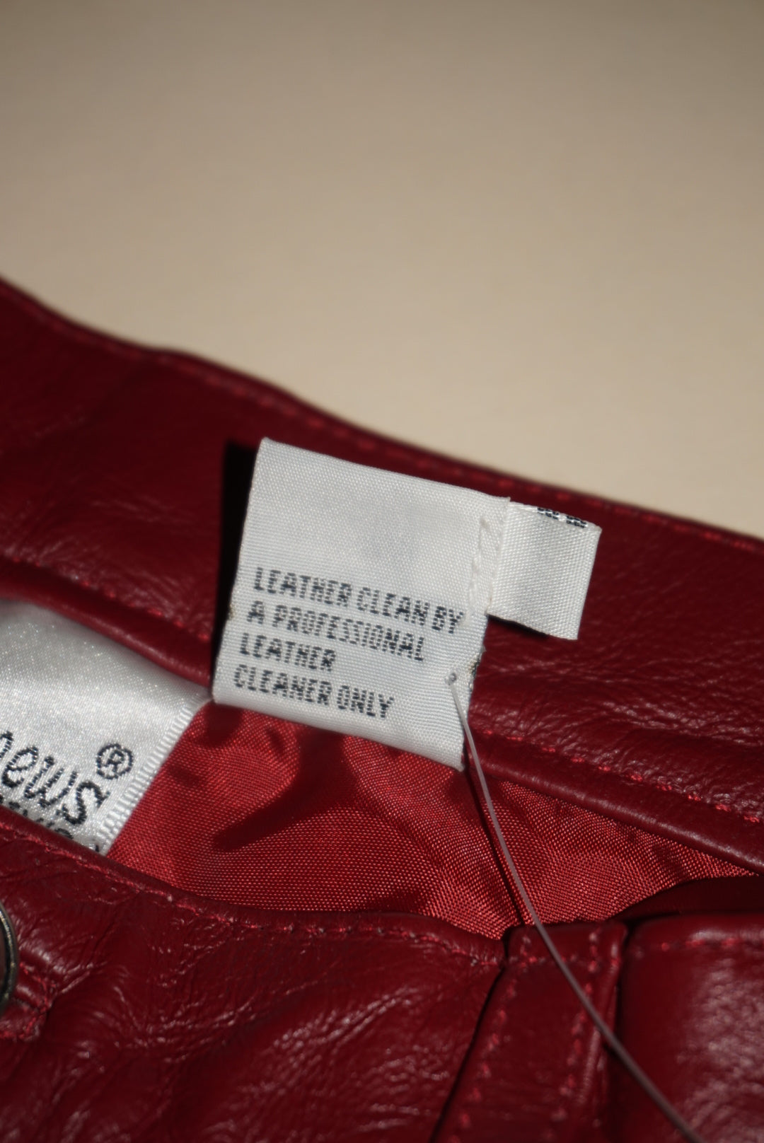 "Newport News Easy Style" Vintage Red Leather Pants NWT - Size 8P