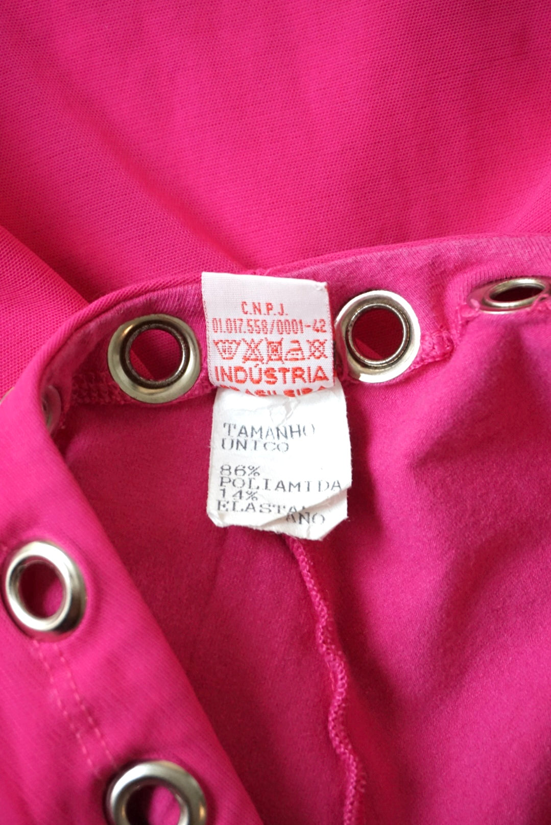 Brazilian Made “Lips” Pink Y2K Grommet Mesh Lowrise Pants - Small