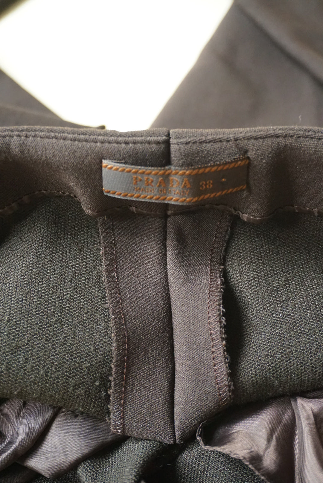 Prada Brown / Green Stretch Pocket Trousers - Size IT 38