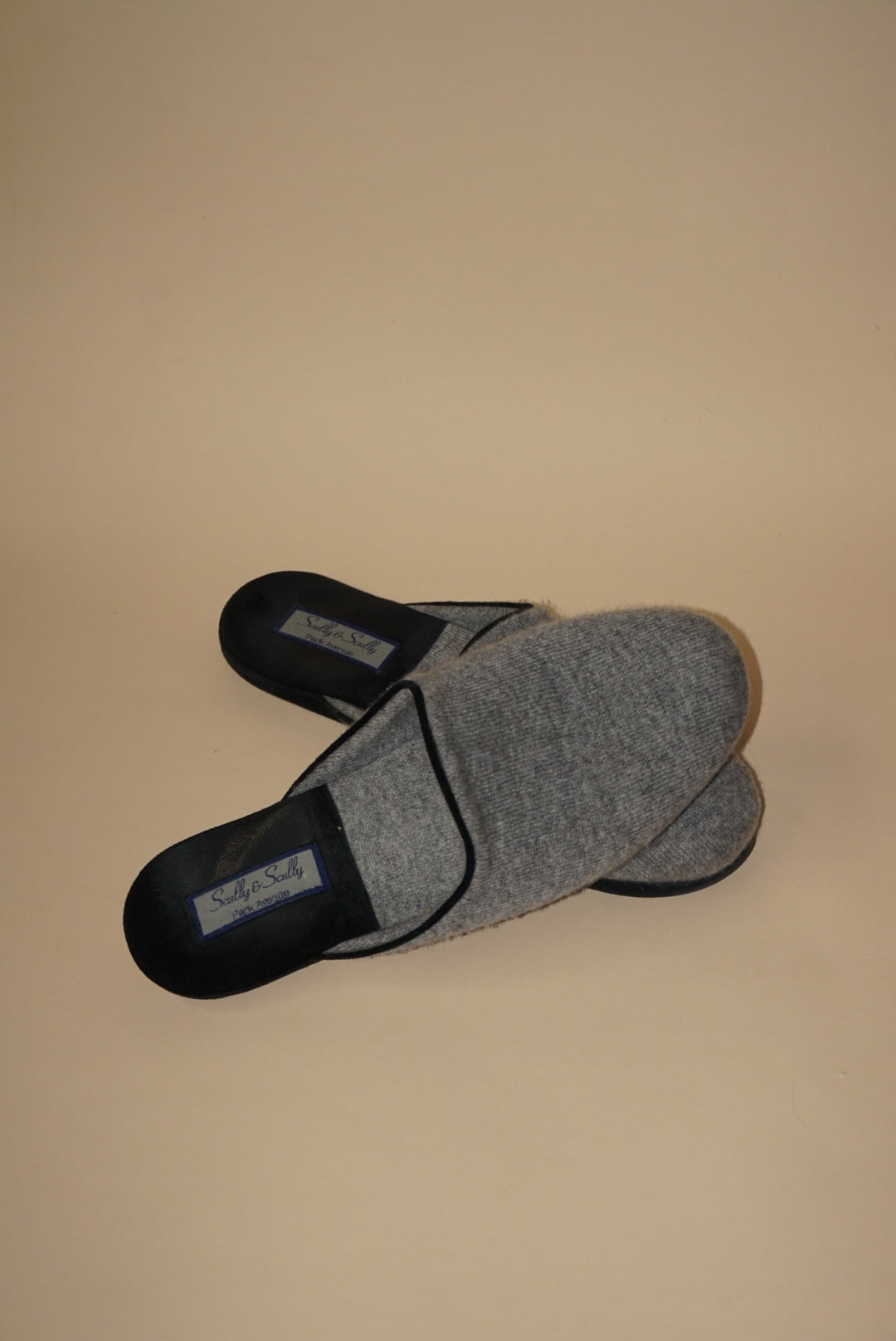 "Scully & Scully" AX417 Grey Italian Cashmere Men's Slippers - Size 11-12