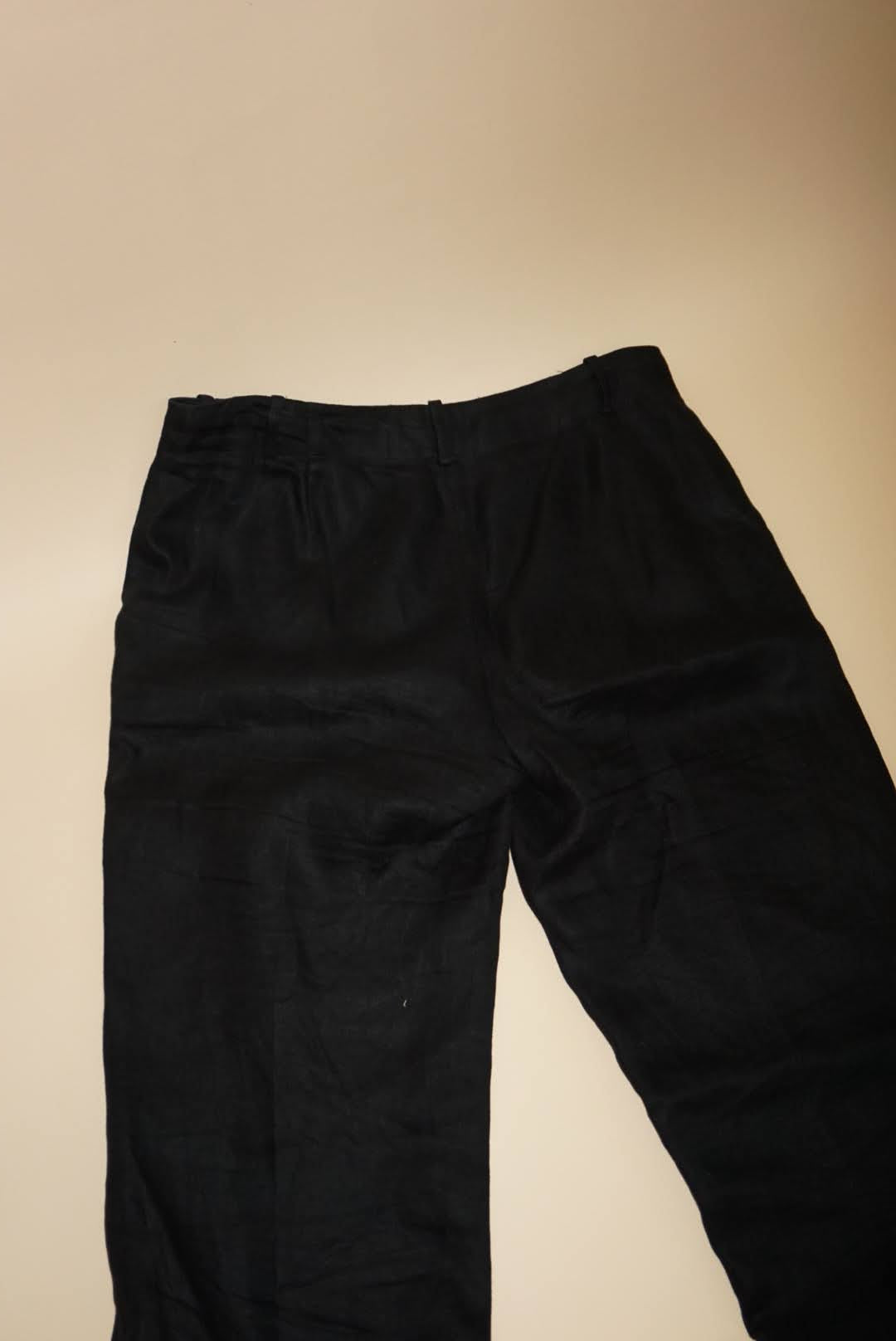 Lauren Ralph Lauren Sanderson Linen Lined Black Pants - Size 12