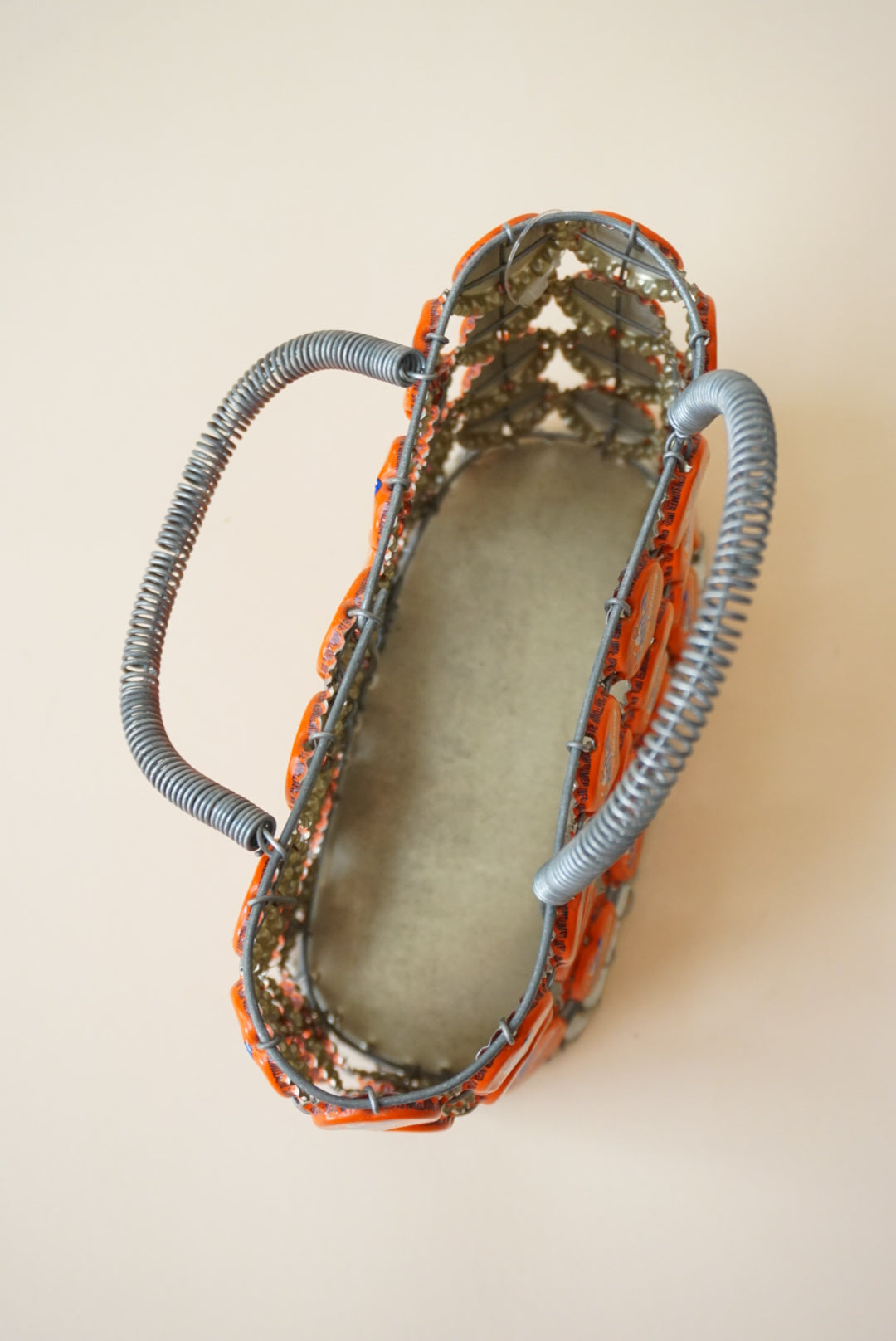 Vintage Y2K Folk Art Fanta Soda Bottle Cap Wire Bag