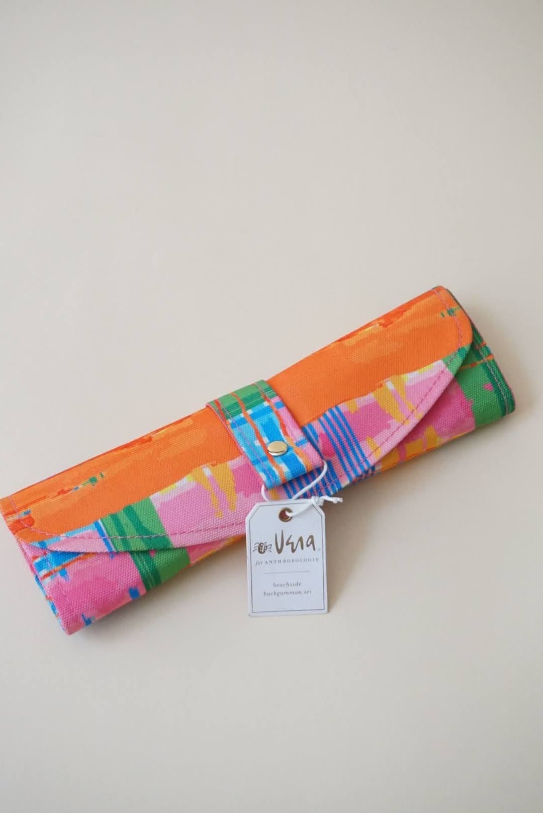 Vera for Anthropologie Plaid Travel Backgammon Game