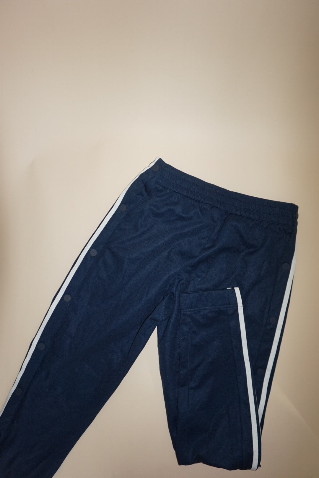 Adidas Navy Side Snaps Track Joggers - Size Small