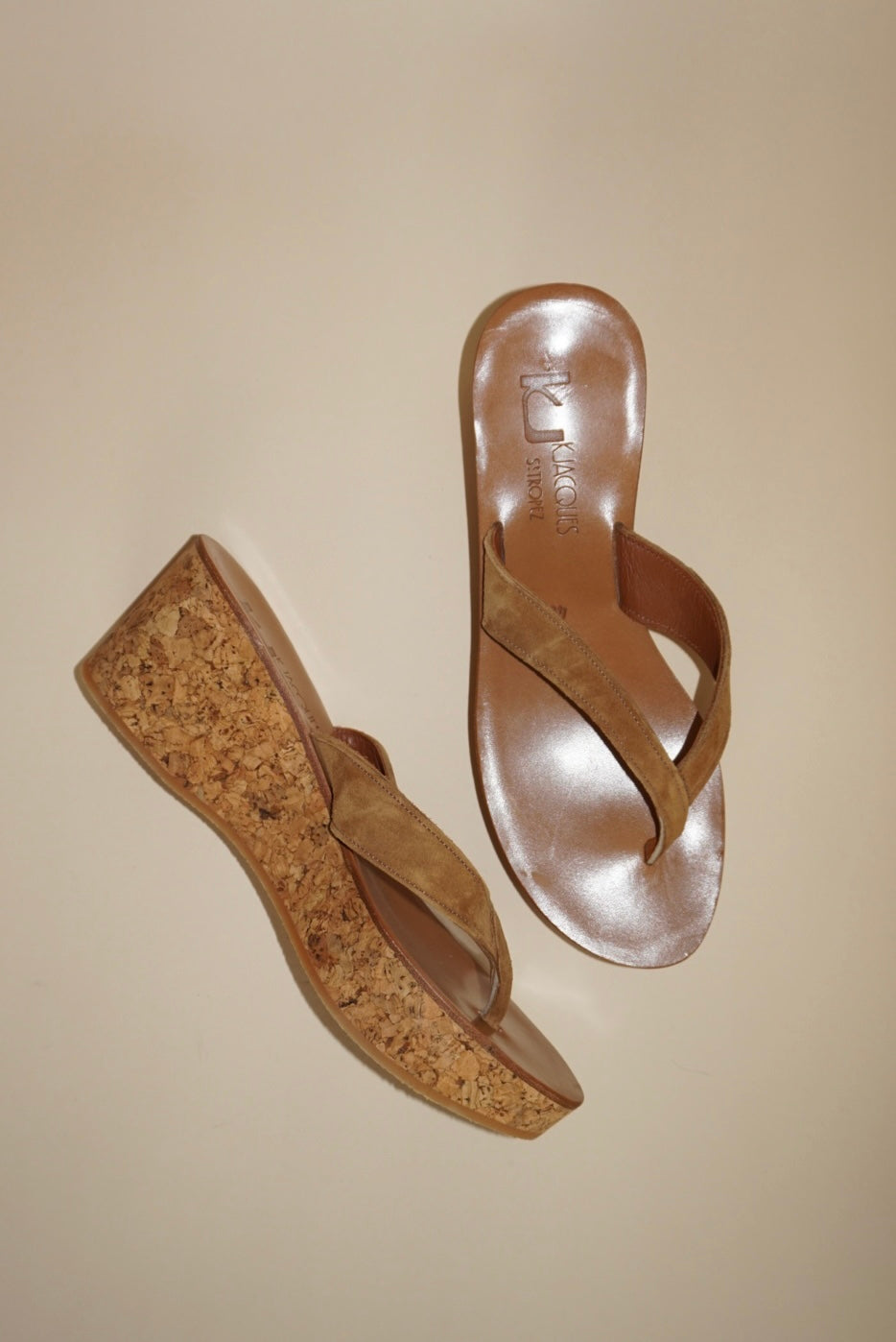 “K. Jacques” Cork Platform “Diorite” Sandals - Size 40