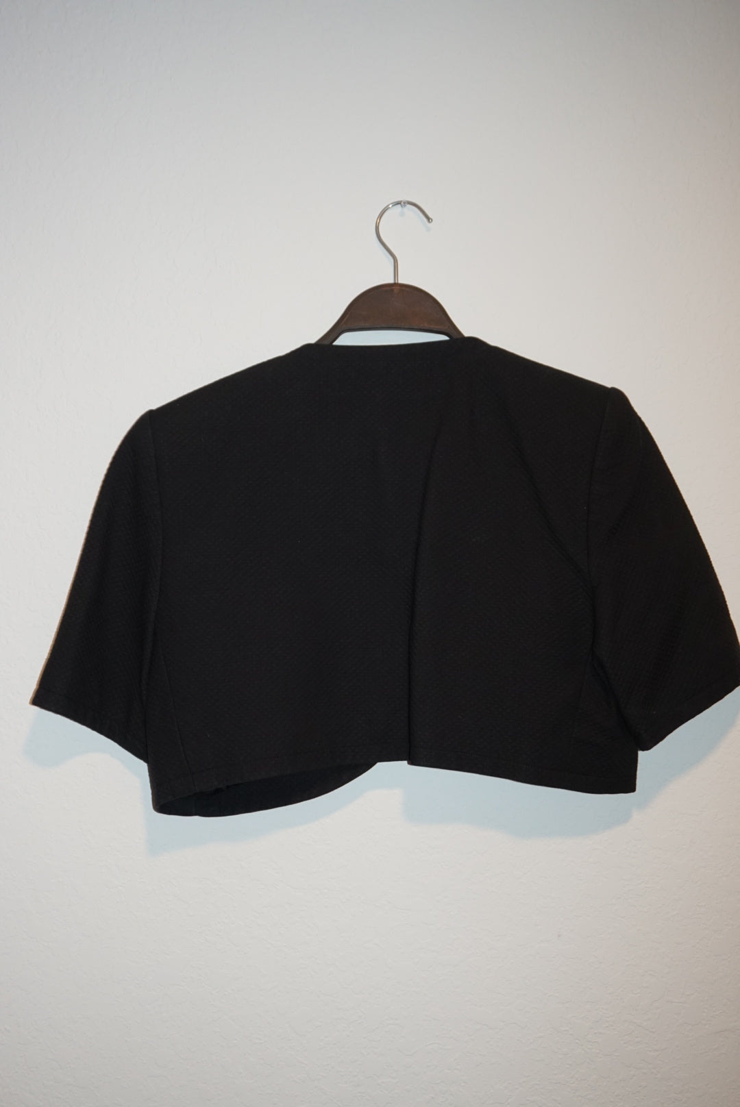 "Givenchy" Vintage Couture Black Quilted Cropped Bolero - Size Medium