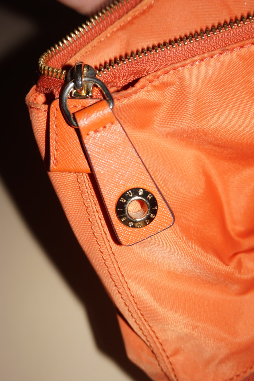 Henri Bendel Nylon Jetsetter Convertible Orange Backpack