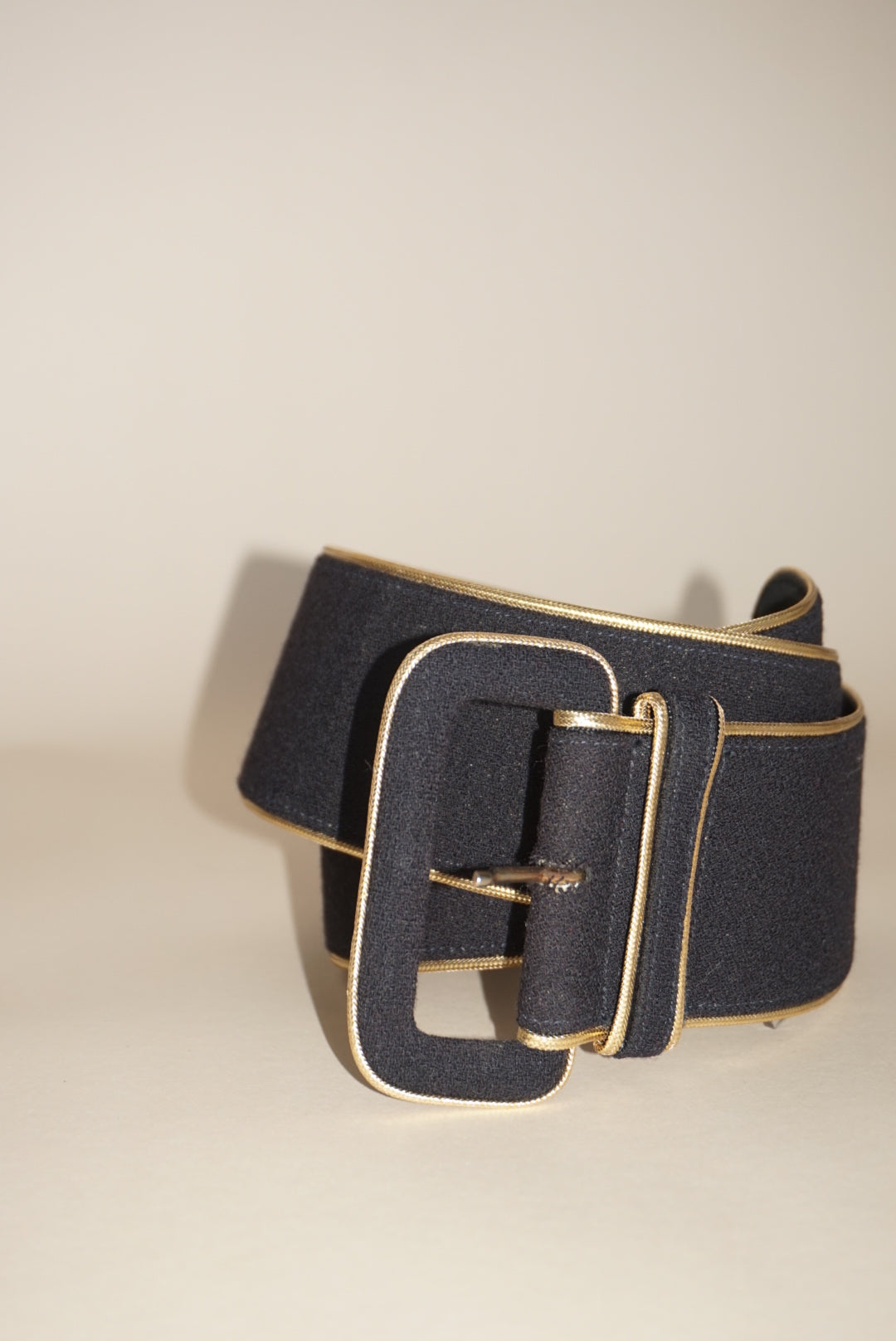 Vintage Fabric Gold Trim Wide Belt