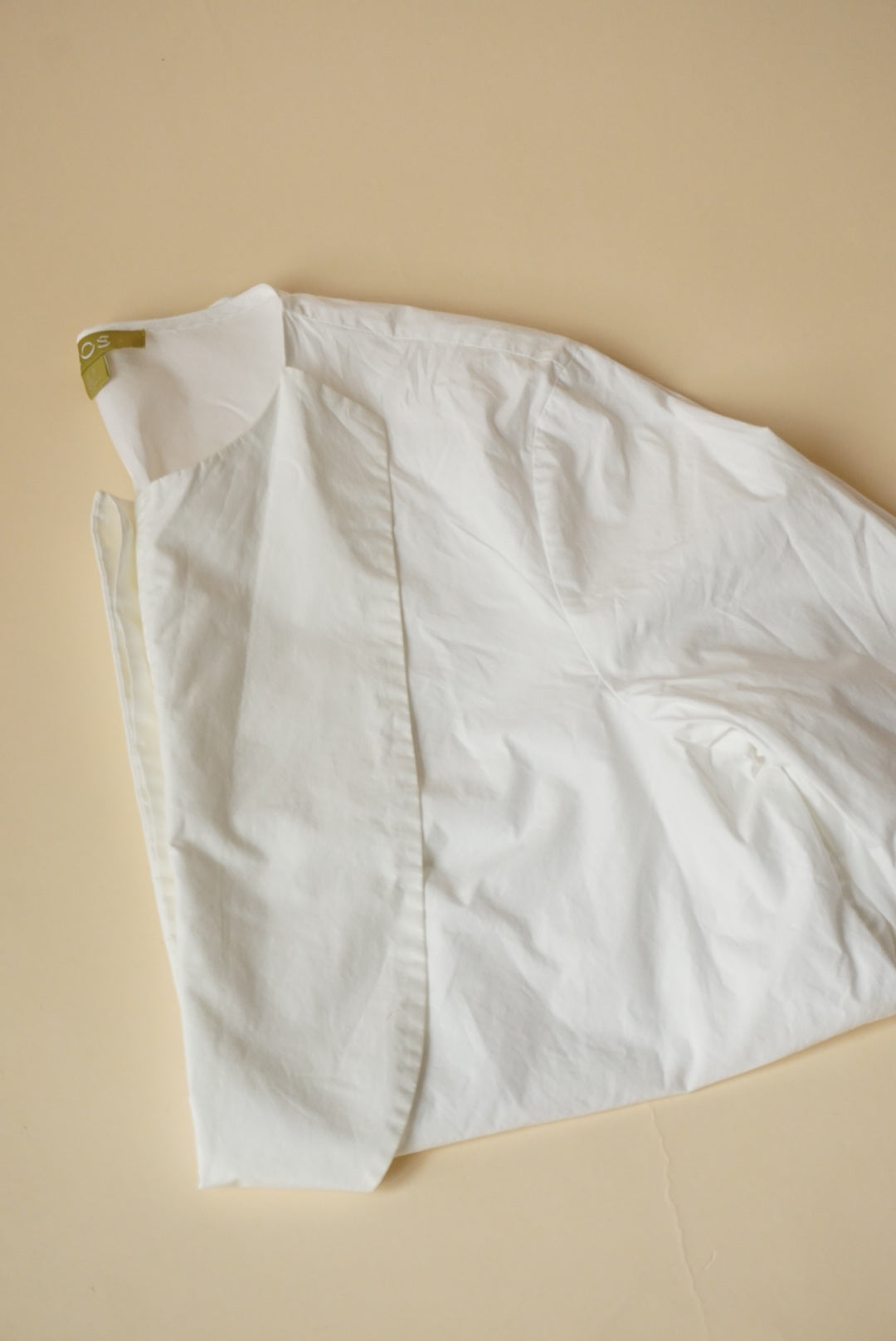 COS White Button Front Bib Panels Long Sleeve Blouse - Size 10