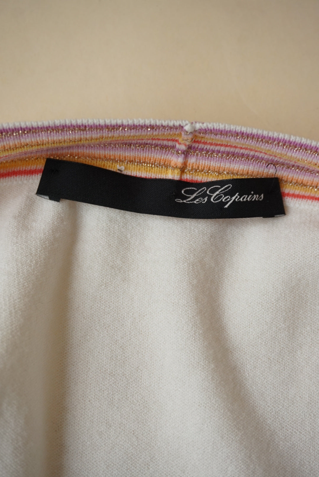 Les Copains Striped Ivory Vintage Pastel Cardigan Set - Size 40 IT