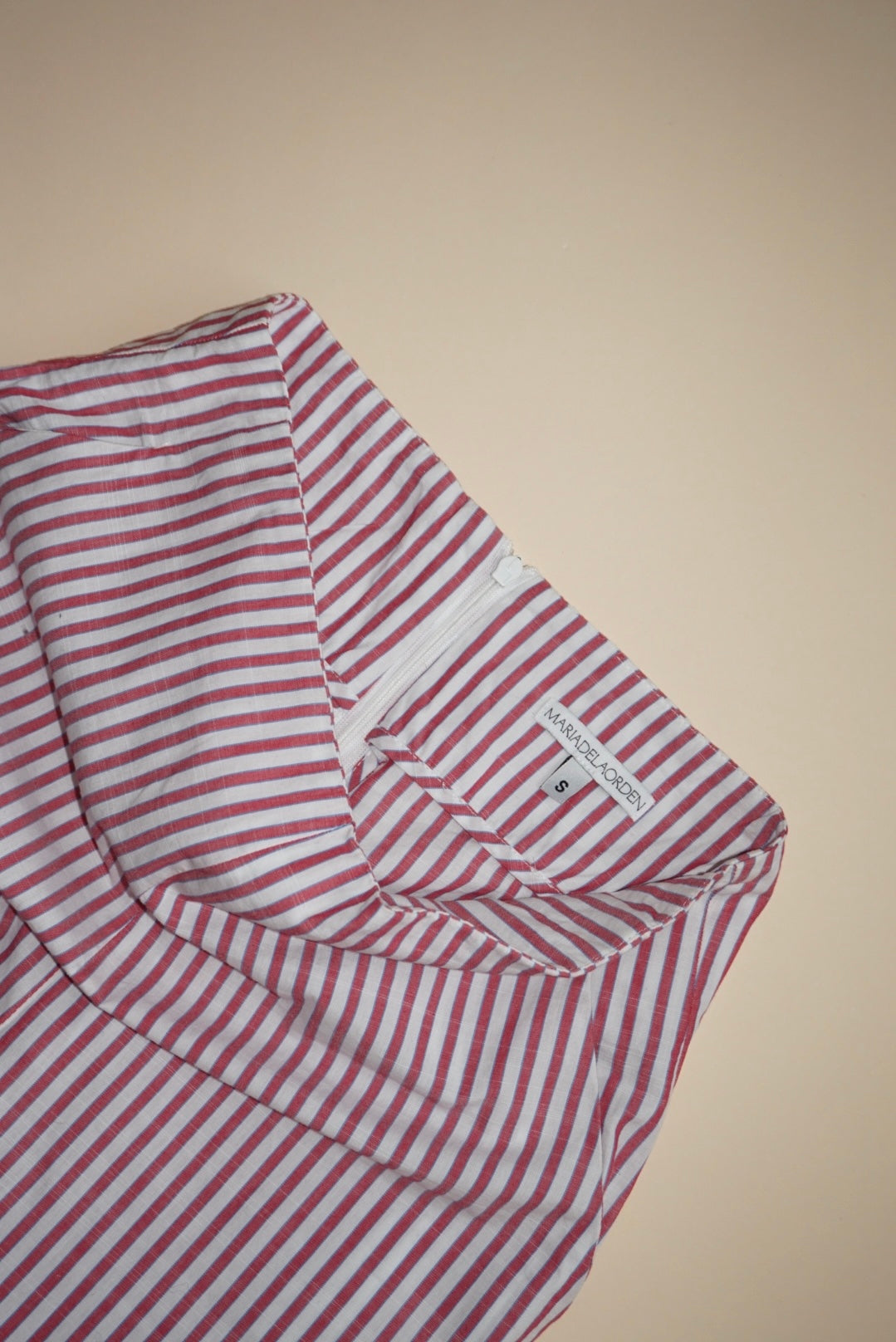 "Maria De La Orden" Pinstripe Flare Cotton Pants - Size Small