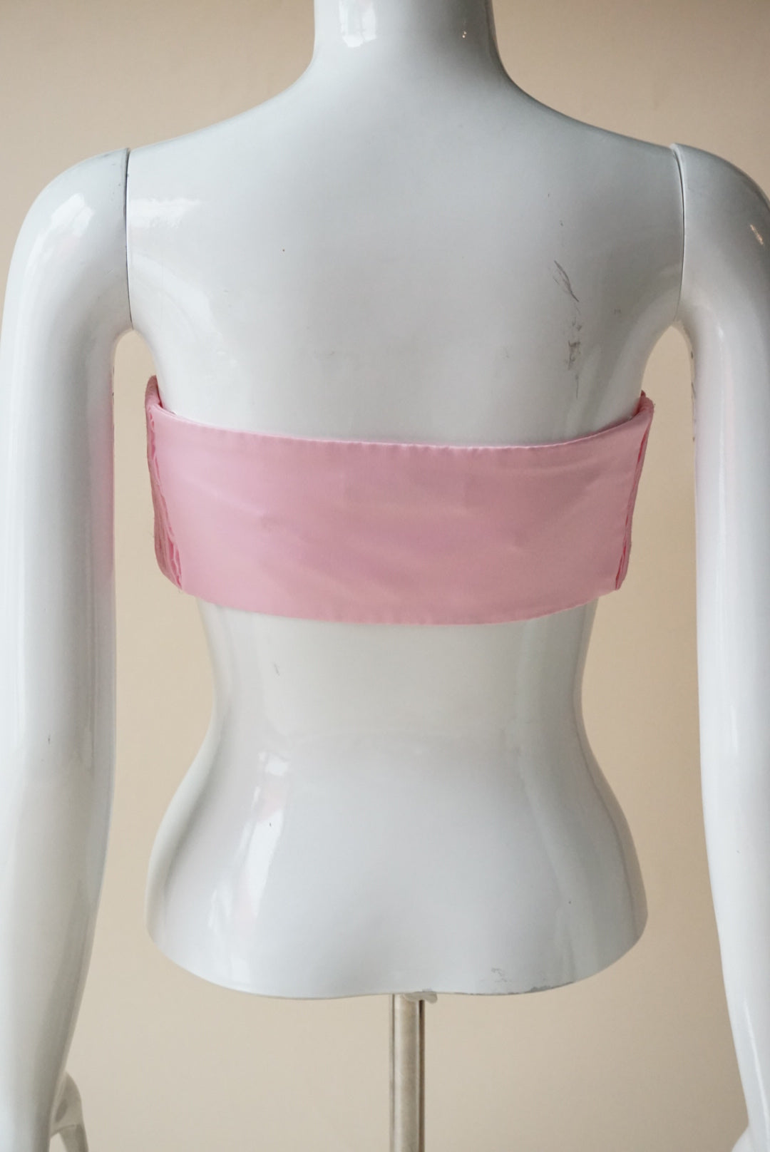Zara Satin Pink Strapless Bralette - Size Large